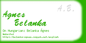 agnes belanka business card